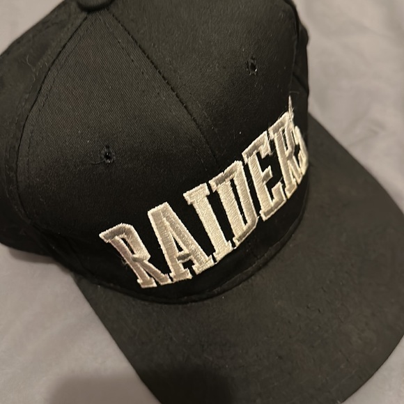 STARTER Vintage 90s RAIDERS Snapback Hat $500+ Black Green Bill - Picture 7 of 7